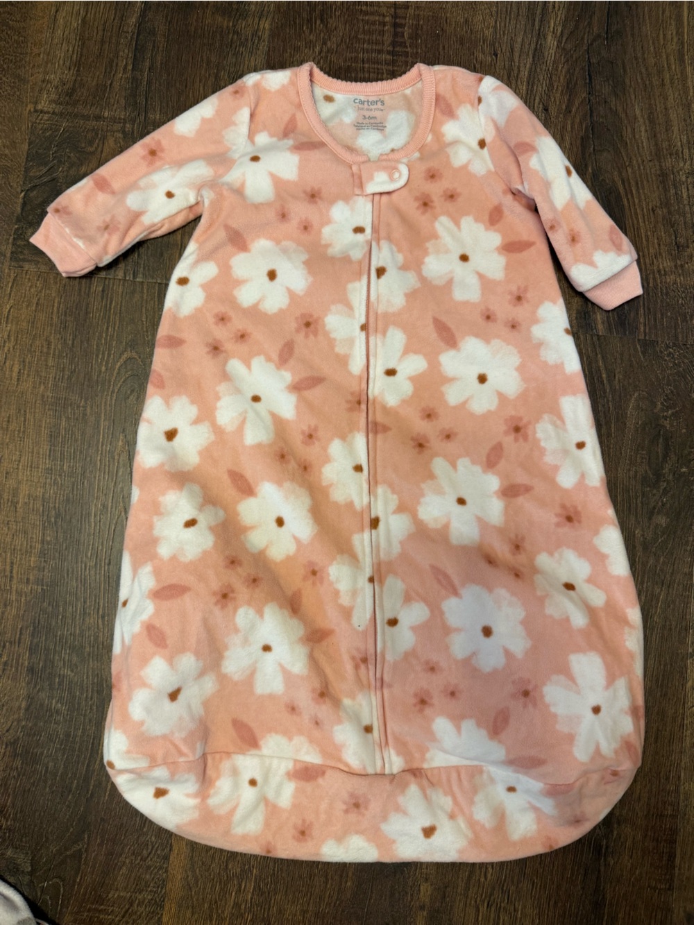 Carter's Pink Floral Zip Front Baby Sleep Sack
